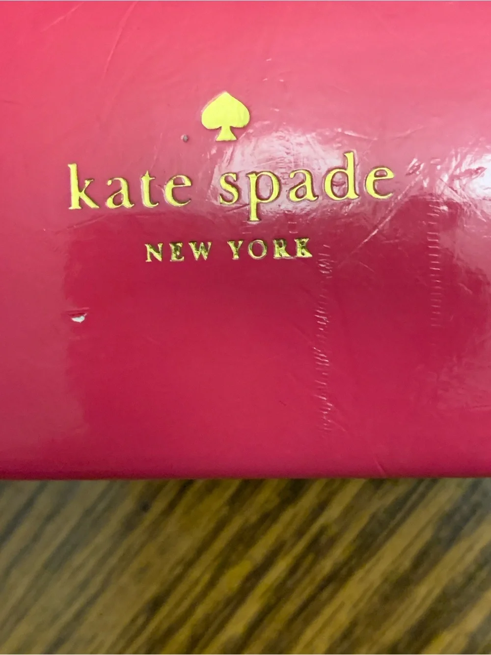 kate spade Pink and Orange Hard Sunglasses Case with Gold Logo